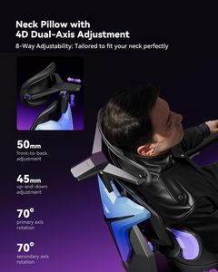 <span class=keywords><strong>AutoFull</strong></span> G7 3-Zone Dynamic Lumbar Support 360 ° Apoyabrazos CloudTech Mesh 140 ° Reclinable Oficina Ergonómica Silla de juego con reposapiés - Product Image 4