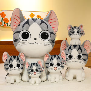 Vente en gros de poupée chat au <span class=keywords><strong>fromage</strong></span> mignon oreiller doux étreignant poupées en peluche <span class=keywords><strong>chaton</strong></span> marron gris chat en peluche pour la maison oreiller en peluche chat - Product Image 1