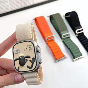 Nuovo Cinturino in Nylon per Apple <span class=keywords><strong>Watch</strong></span> <span class=keywords><strong>Ultra</strong></span> 49mm 45mm 44mm 40mm 41mm 42mm, Bracciale a Fascia per iWatch Serie 9 8 SE 7 6 5 4 3 - Product Image 6