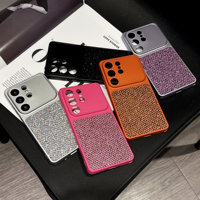 Casing Armor Mewah Berkilau Mengkilap untuk Samsung S26 Note 20 Ultra A56 A55 A54 A17, Pelapis Berkilau Reflektif