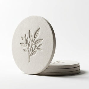 حامل أكواب ورقي دائري ماص مخصص مطبوع بشعار للمكتب والفندق والبار وأكواب الشاي والمشروبات - Product Image 1