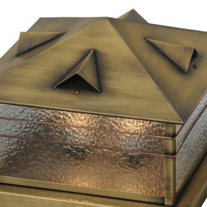 في الهواء الطلق النحاس الزجاج المناظر الطبيعية عمود مصباح ديكور خمر الفناء الحديقة عمود مصباح سياج آخر فانوس تركيبات - Product Image 5