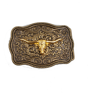 Western Cowboy Style Glatter Zink legierung gürtel für Schnalle Custom Size Kuhkopf und Bronze Design für Taschen Zubehör - Product Image 3