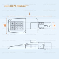 Lampadaire LED AC série Goldenbright GB-71, haute luminosité, en aluminium moulé sous pression, pour routes et autoroutes extérieures