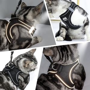 Tali rompi kucing hitam kustom desain tahan pelarian rompi kucing besar <span class=keywords><strong>Harness</strong></span> dengan fitur empuk terbuat dari jaring poliester - Product Image 6