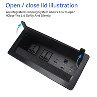 Caja de Conexiones de Sobremesa, 2 Tomas de Corriente Universales Estándar, 2 Puertos USB, Tipo C, HDMI