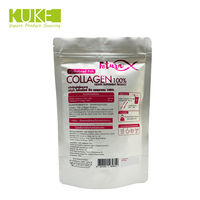 Sachet de thé debout personnalisé Collagène comestible en plastique refermable en poudre Snack 3.5g 7g 14g 1oz 1lb 1kg Alimentaire Mylar givré Sac à fermeture éclair