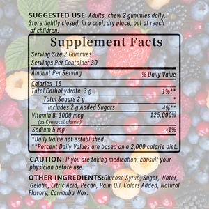 Gomitas de Vitamina B12 a Precio de Mayoreo, Favorecen la Salud del Cerebro, Ayudan a Reducir la Fatiga, Gomitas de Suplemento Multivitamínico - Product Image 6