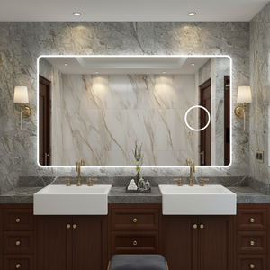 Grand miroir intelligent de salle de bain sans cadre en forme de rectangle du fabricant LED moderne IP44 tarifs anti-dumping verre rétro-éclairé LED - Product Image 1