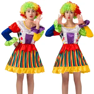 Clown Clowns Wholesale Women's Halloween Clown Costumes Adult Suits And Jackets With Clowns Design Party Gift