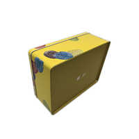 Boîte en métal jaune avec couvercle, motif cactus, rectangulaire, décorative, pour rangement, vente en gros, directement de l'usine, en vrac