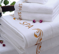 Serviette d'hôtel blanche bon marché personnalisée avec logo Ensemble de serviettes de spa de luxe de haute qualité