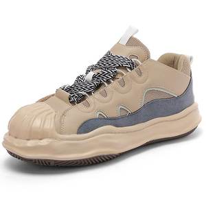 Custom Logo Shell Toe Chunky Sneakers Men Women Thick Sole Platform Casual Walking Dissolved Shoes Custom logo Sneakers Men - Product Image 2