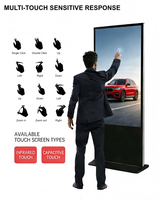 Kiosque d'affichage au sol multi-touch infrarouge 75 pouces 3840x2160, borne photo, signalisation numérique, publicité pour le commerce de détail/centre commercial/ascenseur