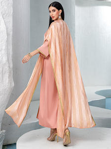 Eid Muslim Abayas Women 2 Piece Set with Inner <b>Dress</b> Open Kimono Cardigan Ramadan Kaftan Dubai Long Robe Femme Vestidos Largo - Product Image 5