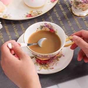 Cao Cấp Bán Buôn Bộ Trà Hộp Quà Tặng Sứ Tùy Chỉnh Xương Tốt Trung Quốc Rose Floral Bộ Trà Cao - Product Image 3