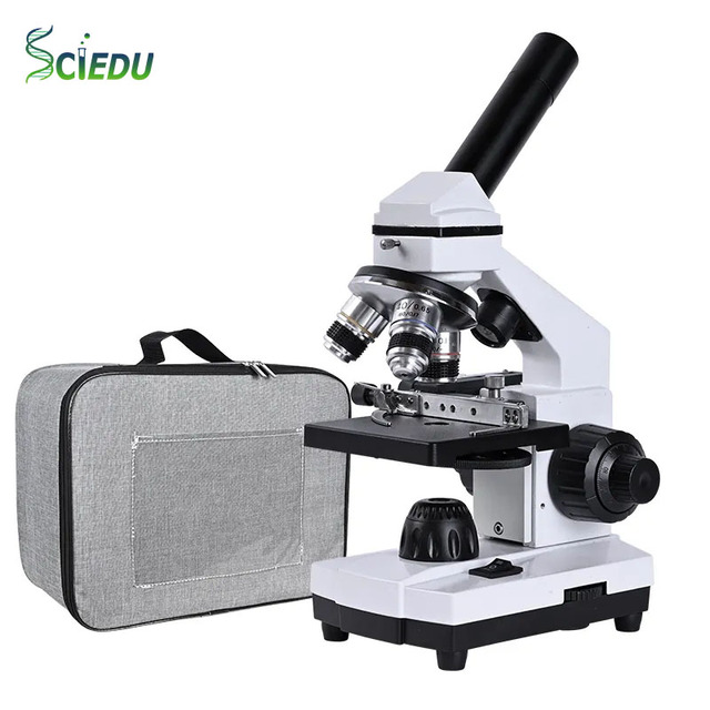 SCIEDU Zoom 2000x Student Monocular Slide Microscope Biological Laboratory Education Children's LED Student Compound Microscope