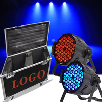 Projecteur PAR Redsun 54 LED avec Flight Case, contrôle de couleur RVB par DMX pour événements scéniques et éclairages de projection
