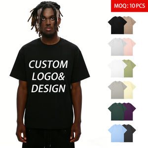 T-shirt da <span class=keywords><strong>uomo</strong></span> oversize casual in cotone 100% di alta qualità, 220GSM, a <span class=keywords><strong>maniche</strong></span> <span class=keywords><strong>corte</strong></span>, girocollo, tinta unita, stile streetwear. - Product Image 1