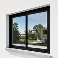 Ventanas de Aluminio de Alta Eficiencia Resistentes al Viento, Venta al por Mayor, Seguras, Duraderas, Modernas, Ventanas Abatibles con Marco de Aluminio y Doble Vidrio