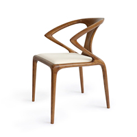 Chaise de salle à manger en bois massif au design moderne avec dossier en cuir PU nordique pour café, restaurant, salons, meubles