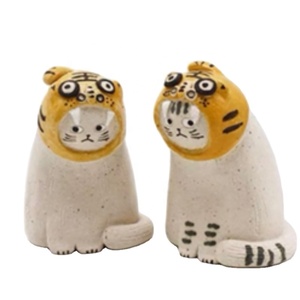 Inglés corto Tigre gato fragante piedra ornamento hecho a mano cerámica muñeca hogar sala de estar decoración no fuego aromaterapia - Product Image 2