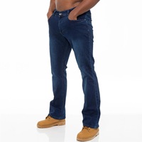 Celana Jeans Pria Model Slim Fit Straight-leg Denim Distressed dengan Detail Rivet Gaya Punk, Bahan Spandex/Katun