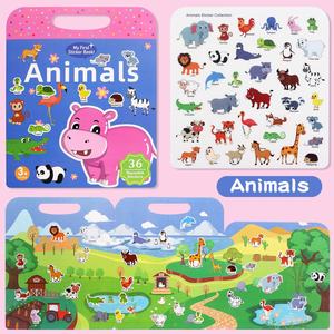 Pegatinas de libros silenciosos reutilizables transfronterizas para <span class=keywords><strong>Amazon</strong></span>, juguetes educativos de papel para niños de 5 a 7 años, Educación Temprana - Product Image 6