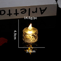 Bougie électronique LED, bougie en cire de thé INS rose, veilleuse en cristal transparent, lumière d'ambiance pour demande en mariage, bougie électronique LED