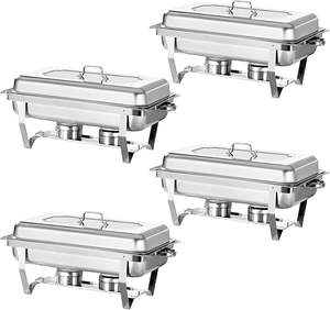 Großer 11L Edelstahl Chafing Dish für Hotel, Restaurant, Buffet – Speisenwärmer mit Brennpaste für Partys, Feiertage und Kirchliche Veranstaltungen - Product Image 1