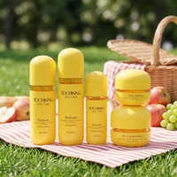 Ensemble de flacons et pots cosmétiques cylindriques en ABS personnalisés OEM/ODM pour crème pour le visage, écran solaire, lotion, sérum et autres contenants de soins de la peau