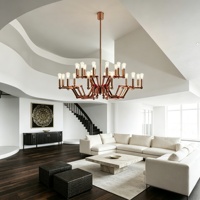 Luminaire de plafond décoratif moderne en métal poli à la main, design multi-bras articulés, pour villa, hôtel, salon