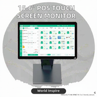 Système de moniteur à écran tactile POS de bureau de 15.6 pouces Kiosque Caisse enregistreuse pour magasin de détail Stand POS Moniteur à écran tactile