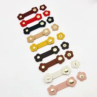 Deepeel BB-042 8*2.5cm Kancing Magnetik PU Berbentuk Bunga Warna-warni yang Lucu untuk Aksesoris Tas Pakaian Buatan Tangan DIY