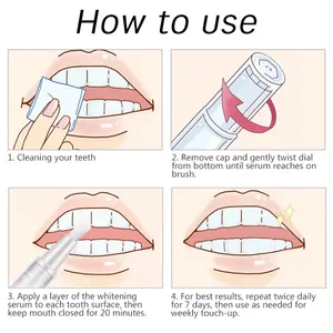 Pena pemutih gigi, tidak peroksida 2ml * 3 Pak pena pemutih gigi untuk penghilang noda <span class=keywords><strong>Gel</strong></span> pemutih pembersih untuk gigi - Product Image 2