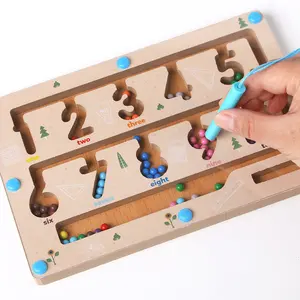 Numero di colore magnetico labirinto di legno combinazione magnetica scheda educativa portatile sicuro per i bambini per la casa