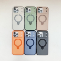 Coque de téléphone magnétique pliable en métal avec support latéral antidérapant en TPU effet peau, vente en gros d'usine pour iPhone 17 16 Pro Max