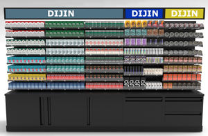 Armoire de magasin de fumée multicouche Tobacco Shop Metal Ciga Rette Racks Cigar Shelves avec poussoirs - Product Image 3