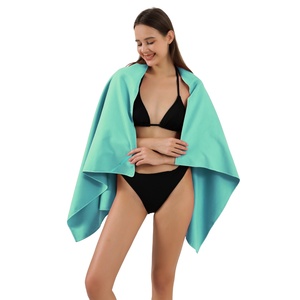Serviette de <span class=keywords><strong>plage</strong></span> en microfibre solide avec poche zippée d'angle, séchage rapide pour la natation, emballage OEM - Product Image 1