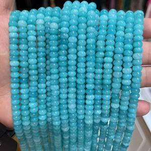 Perles de pierre 4x6mm, <span class=keywords><strong>jade</strong></span> coloré, calcédoine, perles rondes, perles en vrac, perles rondelles pour la fabrication de bijoux, bracelets DIY, accessoires - Product Image 6