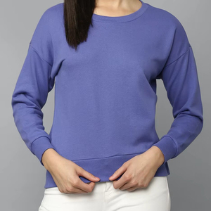 Suéter de punto transpirable de manga larga para mujer con logotipo personalizado al por mayor, de ajuste regular informal, en oferta. - Product Image 3