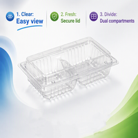 Boîte d'emballage alimentaire transparente avec couvercle et base rectangulaire pour desserts, pains et gâteaux