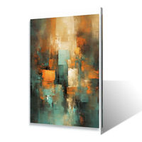 Impressions sur toile d'art déco moderne B&C, décor mural texturé coloré, blocs géométriques personnalisés de grande taille