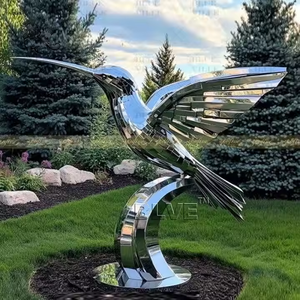 BLVE屋外都市プロジェクト装飾モダンアート金属像造園抽象的なステンレス鋼蝶彫刻 - Product Image 3