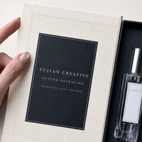 Boîte cadeau magnétique personnalisée pour parfum avec couvercle intérieur imprimé en EVA noir OEM