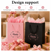 Sacs de luxe personnalisés en papier écologique rose, noir, anthracite, avec logo personnalisé, pour emballage, shopping, format A4, mignons et élégants