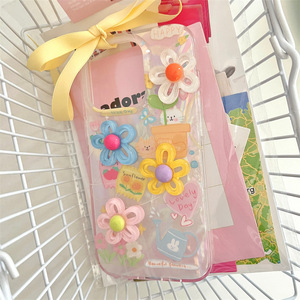 Funda de Teléfono con Textura de Concha y Flores 3D, Doble Capa Protectora para iPhone 16ProMax 15 14 13 12, Diseño Lindo y Moderno para Mujeres - Product Image 4