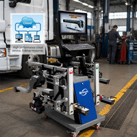 Aligneur de roues de camion 3D haute performance |   6 capteurs ZigBee CCD |   Machine d'alignement 4 roues pour semi-remorque autobus multi-essieux