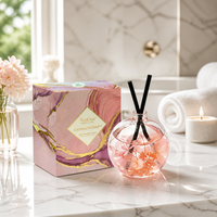 Diffuseur de parfum naturel à base d'huiles essentielles végétales, haute pureté, avec bâtonnets en fibre et pétales préservés pour la maison
