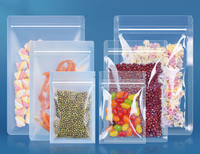 Sachet refermable transparent givré avec fermeture éclair pour emballage alimentaire (snacks, biscuits, thé)
